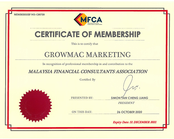 MFCA - Certificate of Membership